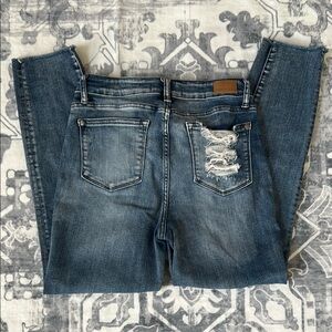 Judy Blue JB88191 Distresed Blue Relaxed Cut-Off Jeans Size 5/27